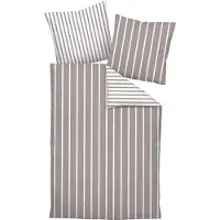 Janine Interlock Jersey Bettwäsche Classic Streifen 135x200 cm + 80x80 cm vulkan