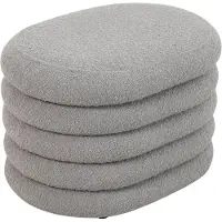SVITA Blossom S Hocker Mit Stauraum Sitzhocker Ottomane Boucle-Polster Hellgrau