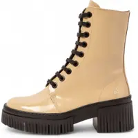 Art für Damen. 1137514KH003_082 Leder-Stiefeletten 1375 York beige (38), 3 bis 5 cm, Reißverschluss, Lässig