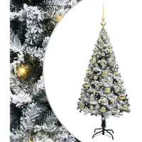 vidaXL Künstlicher Weihnachtsbaum mit 150 LEDs mit Ständer Grün 120 cm 3396944
