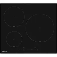 Daewoo 60 cm induktionskochfeld mit 3 kochzonen, 7200 w, schwarz - BH6ISF31BNM-FR