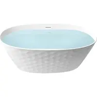 Beliani Freistehende Badewanne Weiß Acryl 150 x 75 cm Oval Diamantmuster Modernes Design Badezimmer