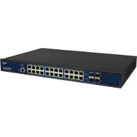 ALLNET Switch full managed 390W 24x PoE+ 4x SFP Lüfterlos 19" - Switch - Kupferdraht