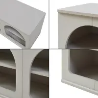En.casa Fernsehtisch 'Trorhun' mit 6 offenen Fächern 140 x 38 x 48 cm Grau
