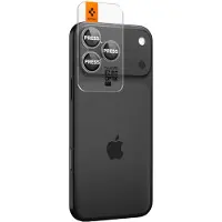 Spigen Optik Pro EZ Fit Lens Protector - Kameralinsenschutz (2er-Pack) für das Apple iPhone 17 Pro (Max) / 16 Pro (Max) / 15 Pro (Max) / 14 Pro (Max) - Grau