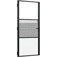 vidaXL Glastür 93 x 3,5 x 201,5 cm Aluminium Schwarz
