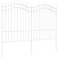 vidaXL Gartenzaun WOERDEN 240 x 190 cm Pulverbeschichteter Stahl Weiß
