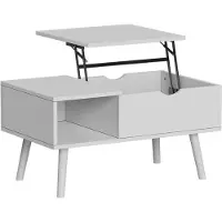 Vicco Couchtisch Stora Weiß 76 x 45 cm mit Liftfunktion, Model 56371