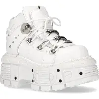 New rock Unisex-Gothic-Punk-Stiefel aus weißem Leder – M-TANK106-C1