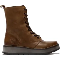 Fly london Damen-Stiefeletten RAMI043, leger, Leder, zum Schnüren, Hellbraun