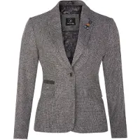 TruClothing Damen-Blazer aus Tweed im 1920er-Jahre-Stil mit Fischgrätenmuster in Grau