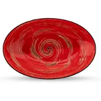 Wilmax Schale oval 30 cm Rot Porzellan, 2er Set