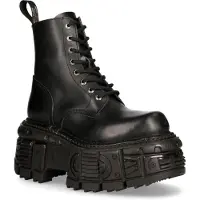 New rock Unisex Military Techno Plateaustiefel – M-MILI084N-S5