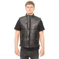 Infinity Leather Klassische Herren-Pufferweste aus Leder – Nottingham