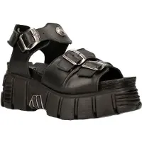 New rock Unisex Metallic Black Punk Sandal Boots - M-BIOS101-C2