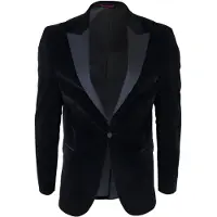 TruClothing Schwarzer Herren-Smoking-Anzug-Blazer aus Samt