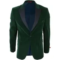 TruClothing Herren-Blazer aus grünem Samt-Dinner-Smoking-Anzug