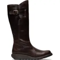 Fly london Damen MOL 2 Kniehohe Stiefel aus Leder mit Keilabsatz und Reißverschluss, Braun