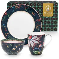 Pip studio Frühstücksset Berry Blues (3-teilig)