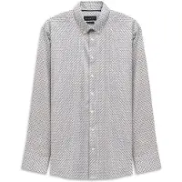 Bugatti Langarmhemd "Easy Care", Herren, Gr. M, Normalgrößen, 320, hellblau, 100% Baumwolle, bedruckt, normal, eckige 2-Knopf-Manschette, Hemden Langarmhemd, mit kleinem Print