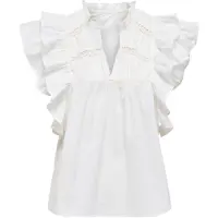 ONLY Onlsunny Life Capsl Frill Top Wvn Noos