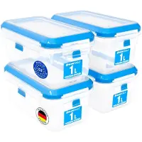ATHLON TOOLS Frischhaltedose C4110, aus Kunststoff, 1 Liter, transparent, luftdicht, Set, 4 Stück