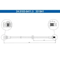 Ate Bremsschlauch 24.5103-0411.3 für Porsche 924