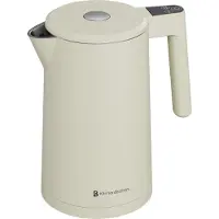 Kitchenbrothers Wasserkocher - 1,7L - Mit Temperaturregelung - Elektrisch - Warmhaltefunktion - Display - Doppelwandig - Cool-Touch - 2200W - Beige