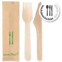 Nature Star Besteck-Set Simple, aus Birkenholz, 2-teilig Set bestehend aus Gabel & Messer, Birkenholz beschicht