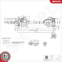 ESEN SKV 40SKV163 Antriebswelle für AUDI A4 Avant (8ED, B7) A4 Avant (8E5, B6) A4 Limousine (8E2, B6) A4 Limousine (8EC, B7) A4 Cabrio