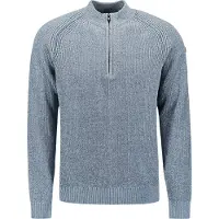 No-excess Pullover Half Zip 2 Colored Chenille Dusty Blue Größe: XL | Pullover Outlet | Herren | Blau