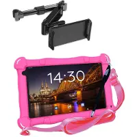 AngelTech Kindertablet SLIM Rosa mit Tablet-Halterung