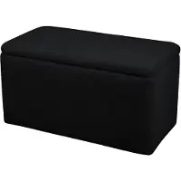 SVITA LEAF Sitzbank Hocker mit Stauraum Aufbewahrungsbox mit Deckel Schwarz