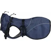 Trixie Duo Hundemantel L Blau wasserfest reflektierend Wärmegrad 2 Rücken 62 cm Bauch 70-100 cm