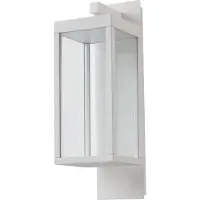 LUCANDE LED-Außenwandlampe Ferdinand, weiß, Metall, 38 cm