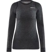Craft Unterhemd Core Wool Merino LS Tee Black Melange Damen-S