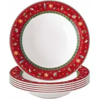 Villeroy & Boch Suppenteller "Suppenteller Toys Delight ø 23 cm 6er Set rot" Mikrowellengeeignet, handwäsche empfohlen