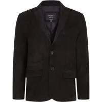 Infinity Leather Schwarze schmale italienische Blazerjacke aus Ziegenwildleder für Herren - Somero
