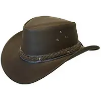 Infinity Leather Cowboy Outback Australischer Buschhut aus echtem Leder