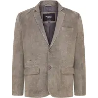 Infinity Leather Graue schmale italienische Blazerjacke aus Ziegenwildleder für Herren - Somero