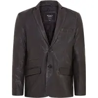 Infinity Leather Schwarze schmale italienische Blazerjacke aus Leder für Herren - Somero
