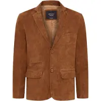 Infinity Leather Herren Slim Fit Italienischer Blazer aus Ziegenwildleder in Hellbraun - Somero