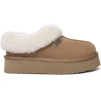 EVER AU Damen Leder Hausschuhe - Topknot