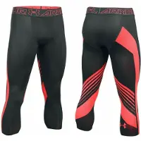 Under Armour Heatgear Overvent 2.0 Schwarz Orangenmenschen 3/4 Leggings 1289581 016