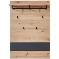 Die Möbelfundgrube Wandgarderobe Paneele Artisan Eiche - Graphit - 80 cm - MEMPHIS