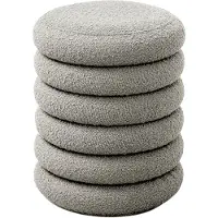 SVITA Blossom XS Hocker Mit Stauraum Sitzhocker Ottomane Boucle-Polster Hellgrau