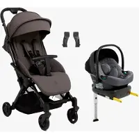 Beemoo Easy Fly Lux 4 Buggy inkl. Route i-Size Babyschale & Basis, Gull Grey/Mineral Grey