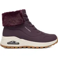 SKECHERS Damen UNO Rugged Fall Air Sneaker, Wine Durabuck/Faux Fur, 36.5 EU