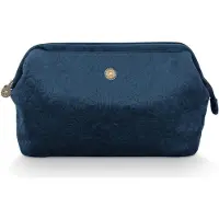 Pip studio Kulturbeutel Velvet Quiltey Days Kosmetiktasche Extra Groß Blau