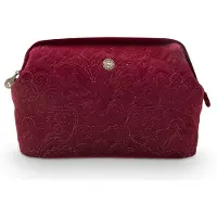 Pip studio Kulturbeutel Cosmetic Purse Velvet Quiltey Days Red weinrot